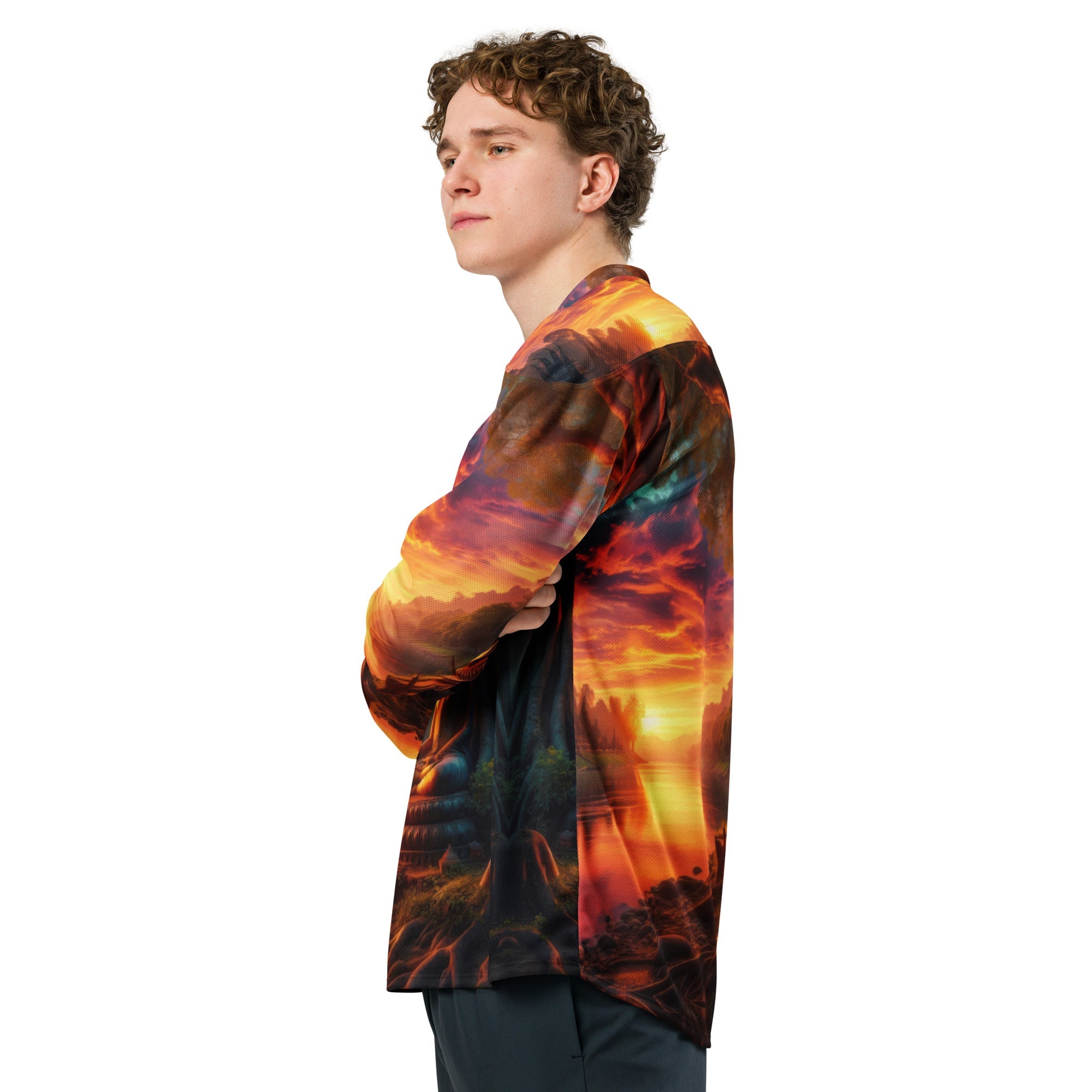 Tranquility Recycled hockey fan jersey by Gregg Acini Adoree Designs - Gregg Acini Adoree Designs - Hockey Jersey