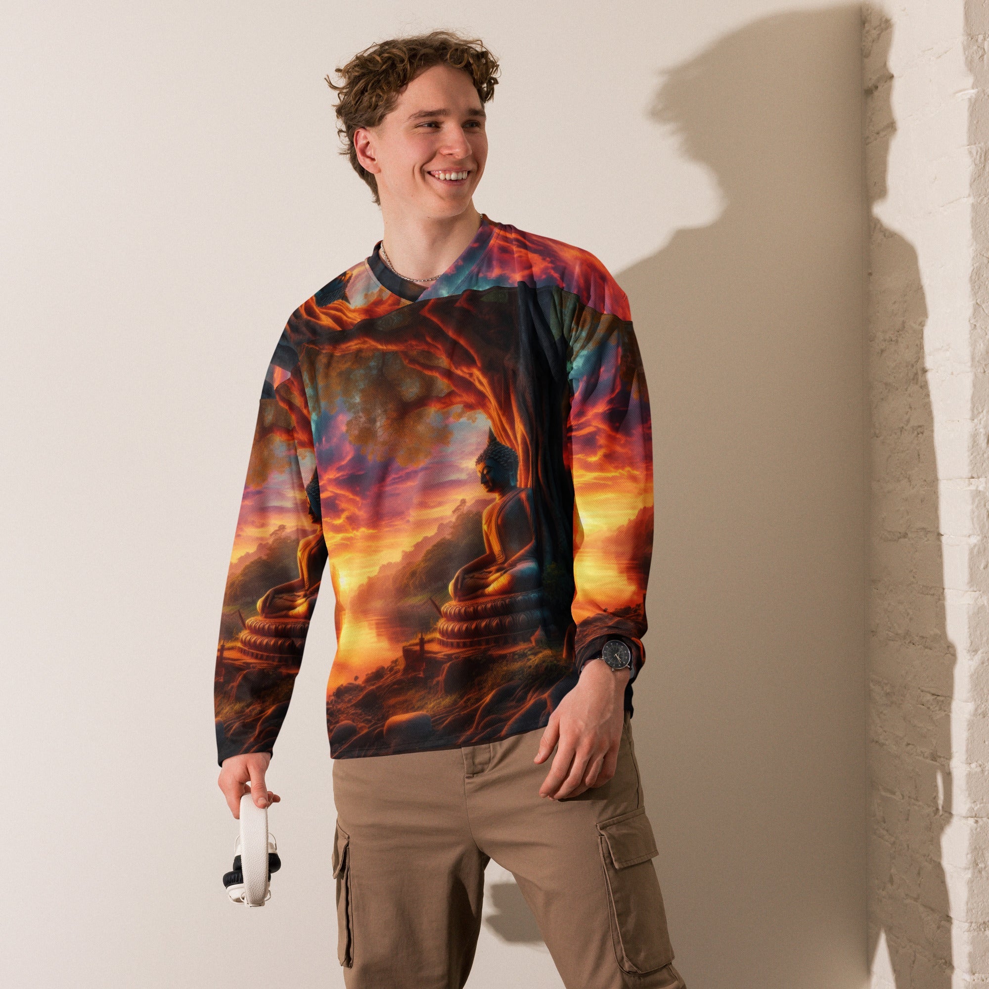 Tranquility Recycled hockey fan jersey by Gregg Acini Adoree Designs - Gregg Acini Adoree Designs - Hockey Jersey