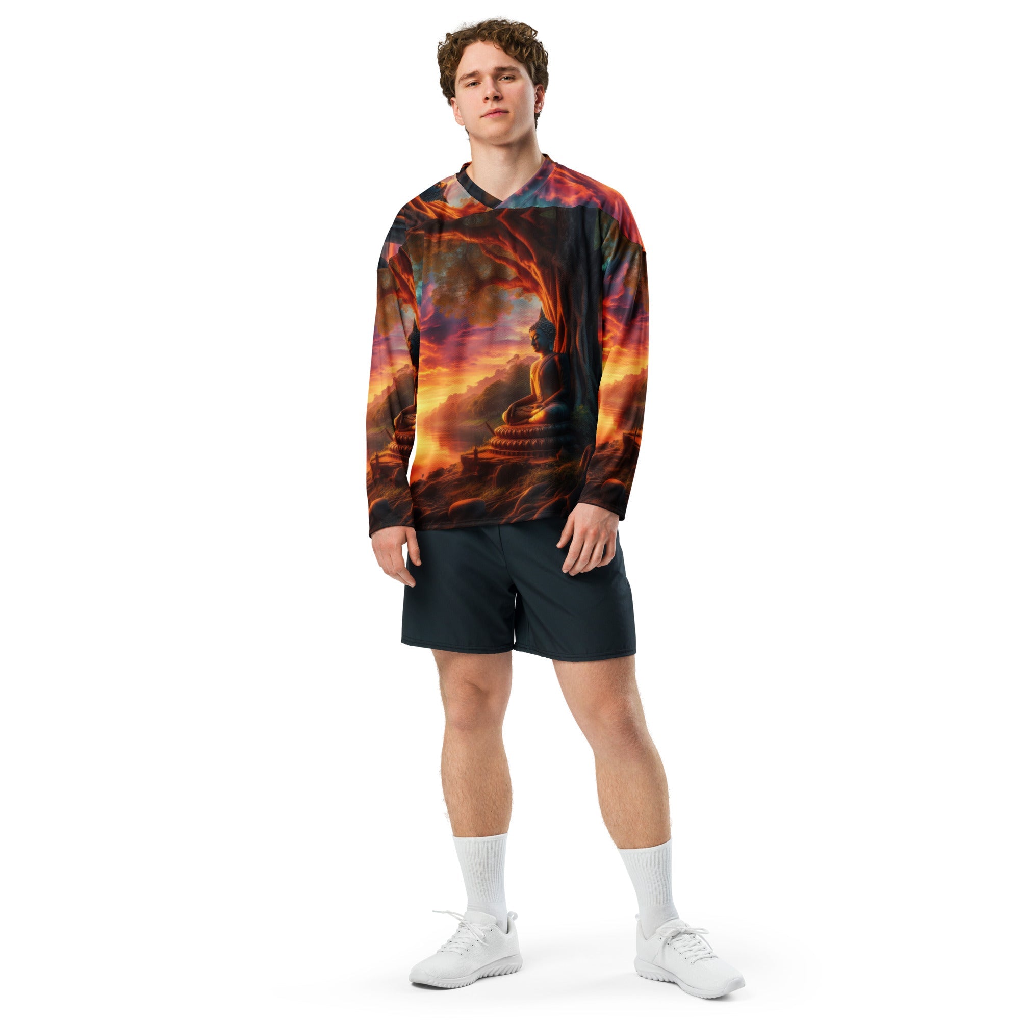 Tranquility Recycled hockey fan jersey by Gregg Acini Adoree Designs - Gregg Acini Adoree Designs - Hockey Jersey