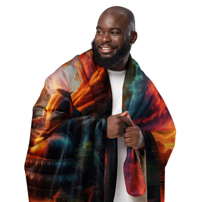Tranquility Sherpa blanket by Gregg Acini Adoree Designs - Gregg Acini Adoree Designs - Blanket