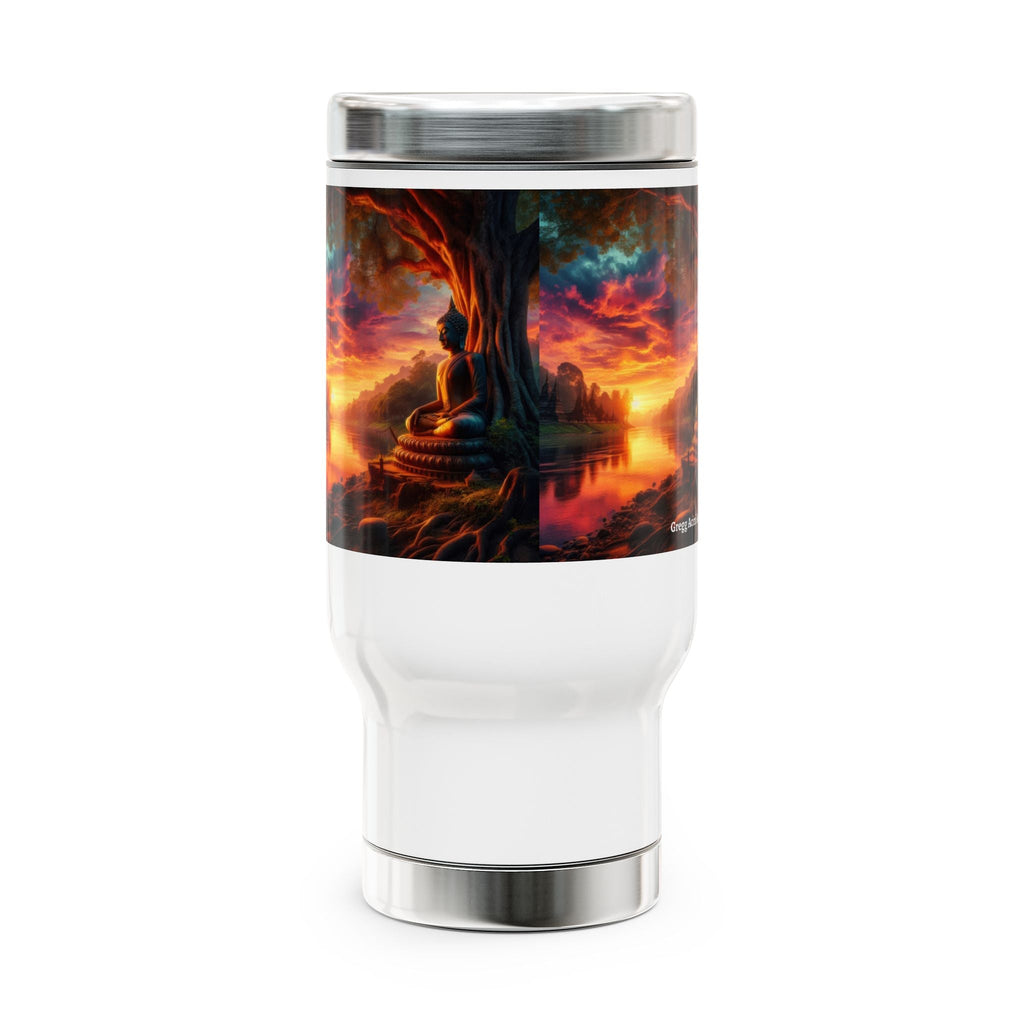 Tranquility Stainless Steel Travel Mug - 14oz Handle Design - Gregg Acini Adoree Designs - Mug