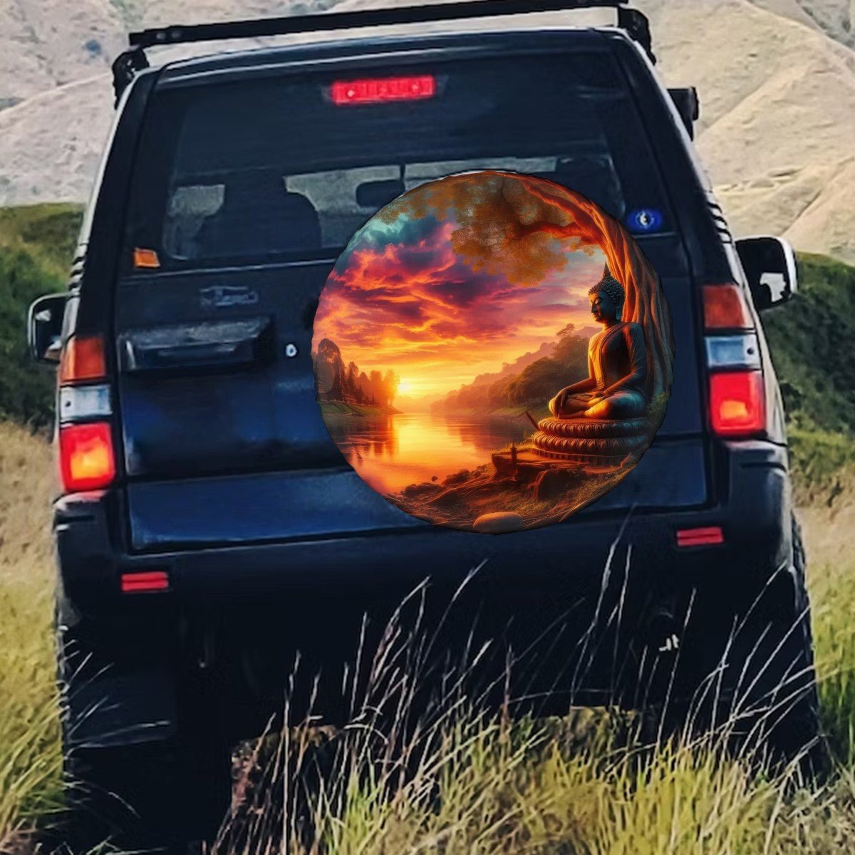 Tranquility Thickened Spare Tire Cover - Gregg Acini Adoree Designs - License Plates & Wheels