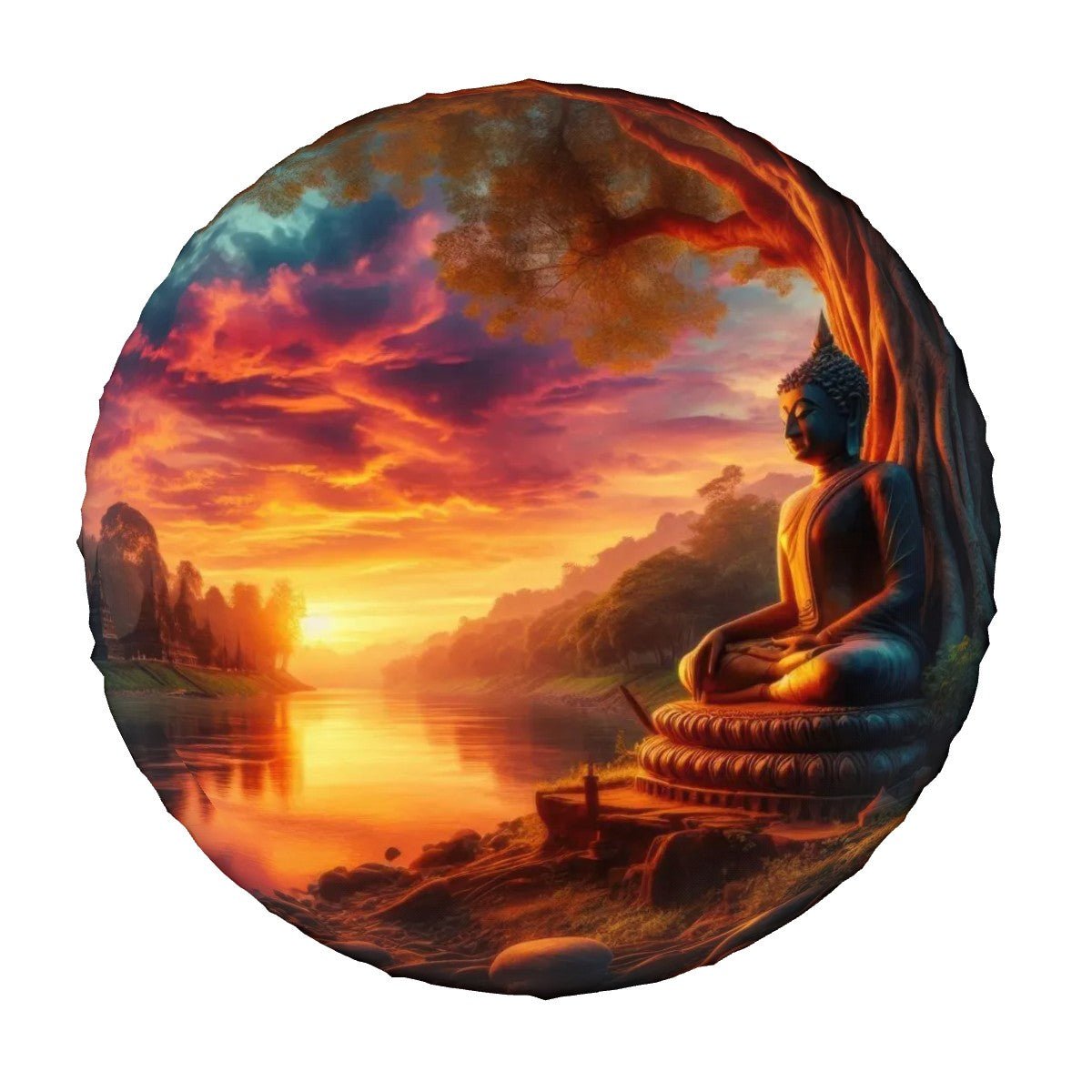 Tranquility Thickened Spare Tire Cover - Gregg Acini Adoree Designs - License Plates & Wheels