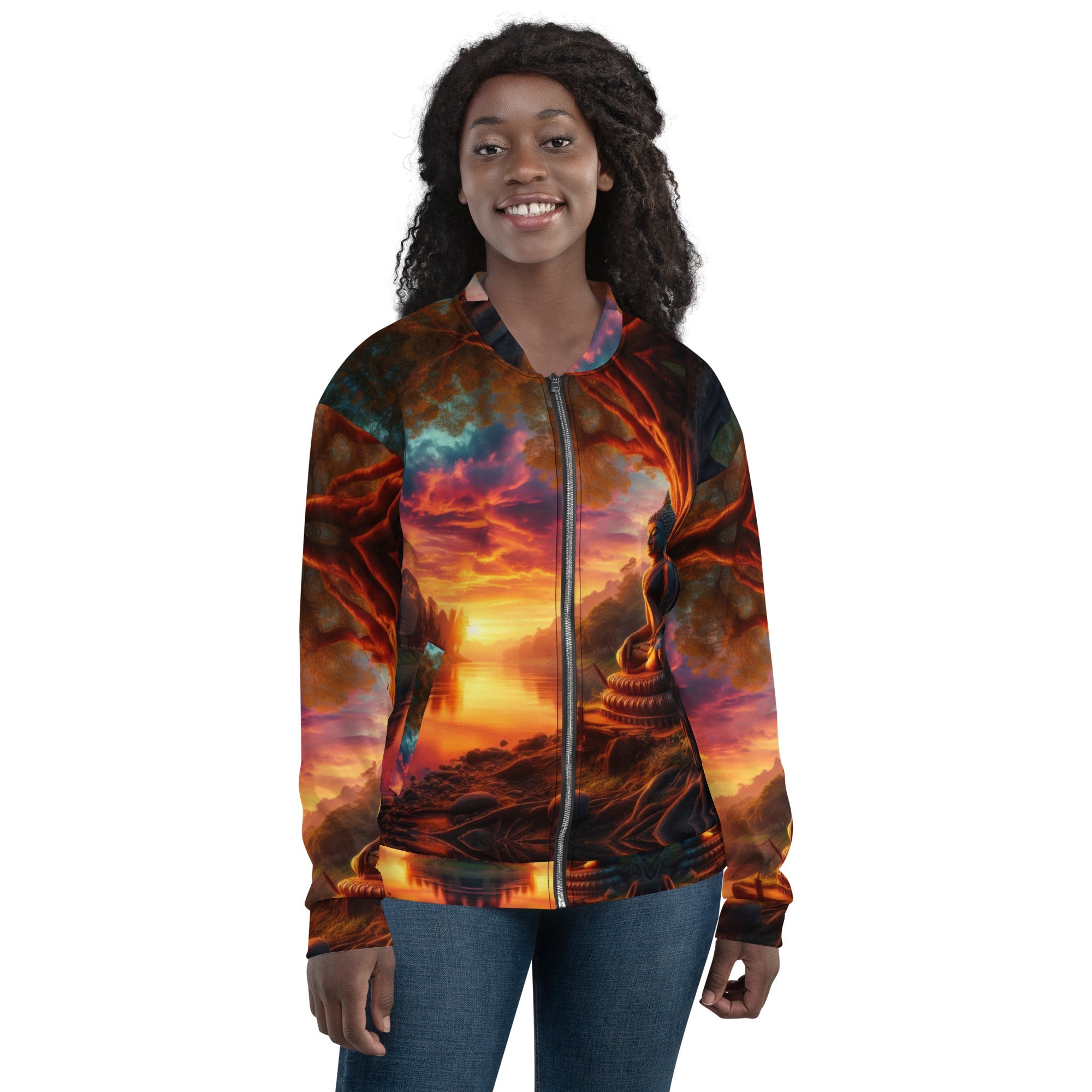 Tranquility Unisex Bomber Jacket by Gregg Acini Adoree Designs - Gregg Acini Adoree Designs - Bomber Jacket