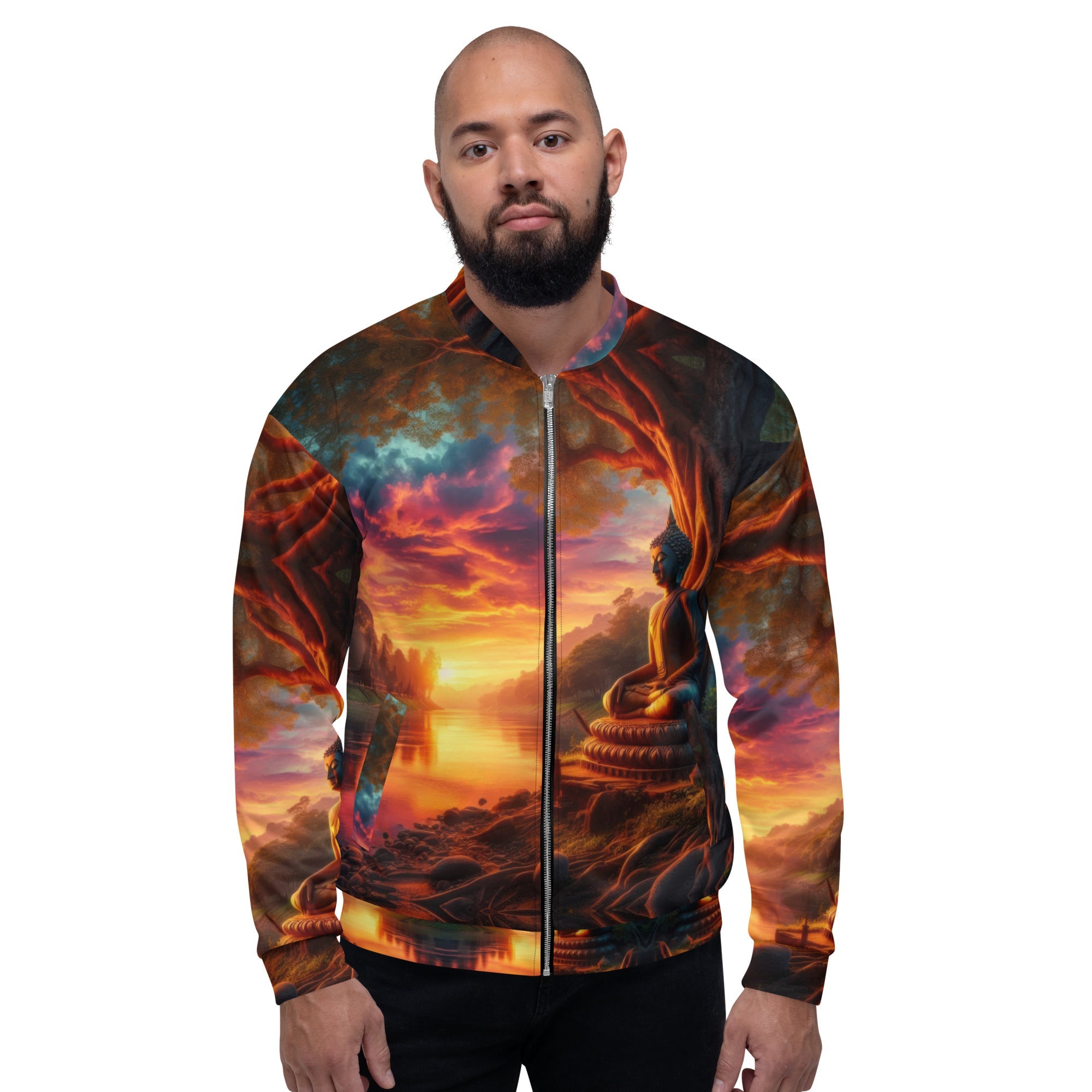 Tranquility Unisex Bomber Jacket by Gregg Acini Adoree Designs - Gregg Acini Adoree Designs - Bomber Jacket