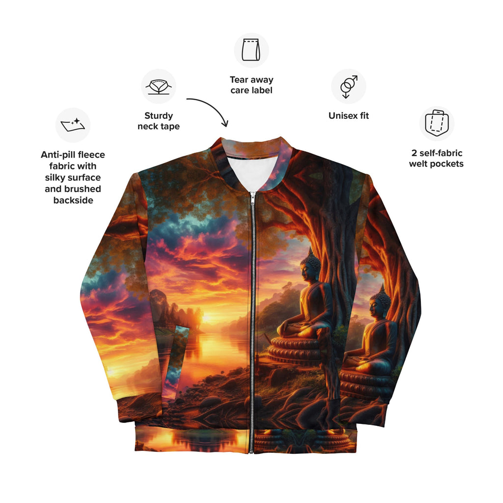 Tranquility Unisex Bomber Jacket by Gregg Acini Adoree Designs - Gregg Acini Adoree Designs - Bomber Jacket