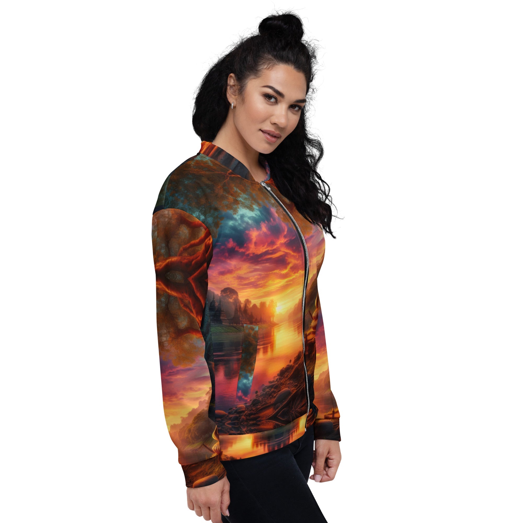 Tranquility Unisex Bomber Jacket by Gregg Acini Adoree Designs - Gregg Acini Adoree Designs - Bomber Jacket