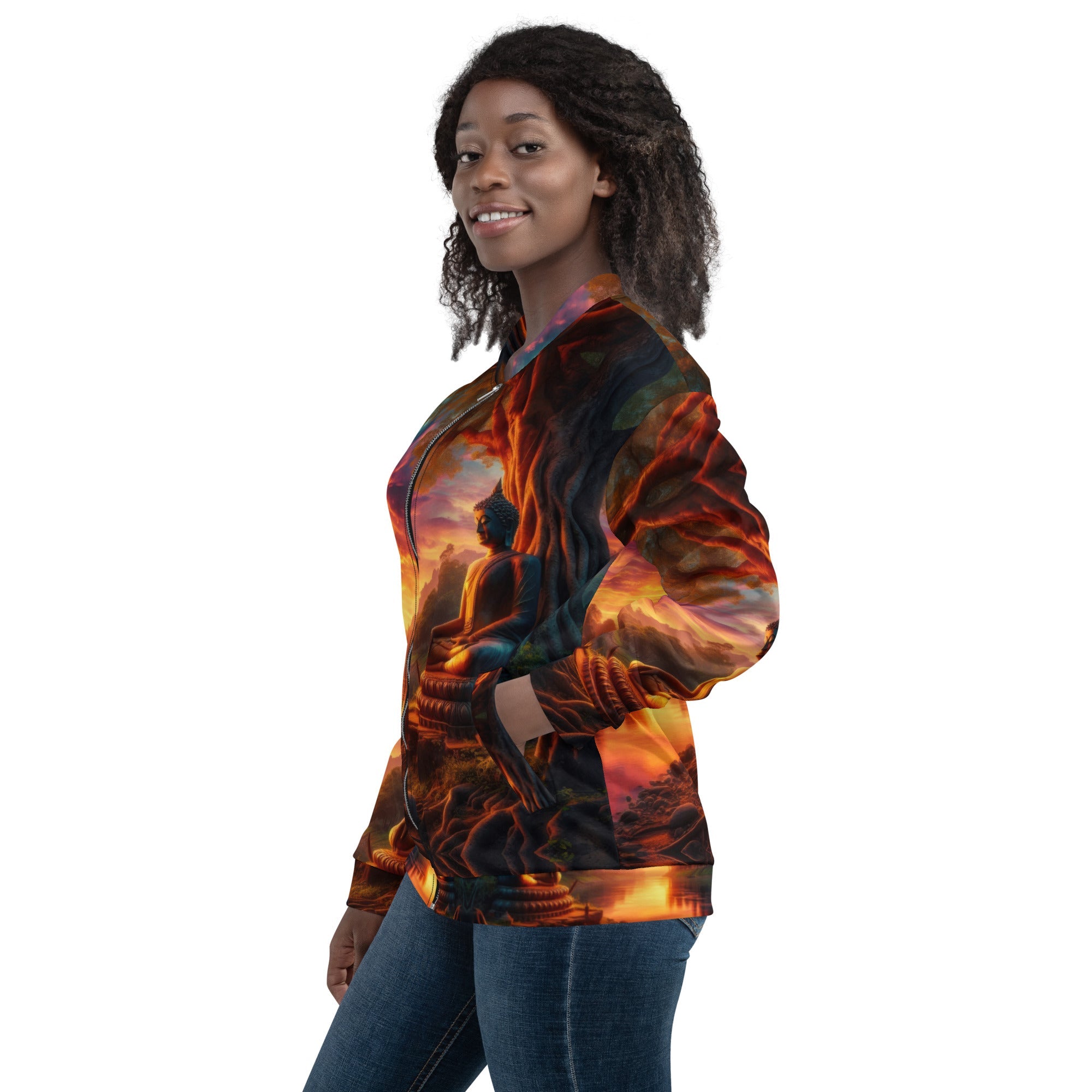 Tranquility Unisex Bomber Jacket by Gregg Acini Adoree Designs - Gregg Acini Adoree Designs - Bomber Jacket