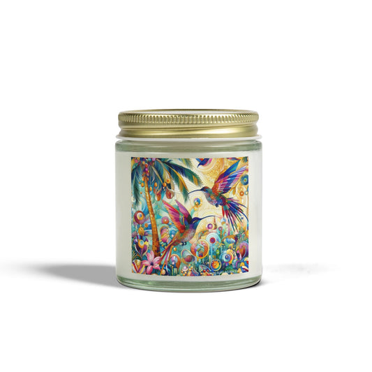 Tropical Hummingbird Scented Candle - Coconut Apricot Wax (4oz, 9oz) - Gregg Acini Adoree Designs - Candles