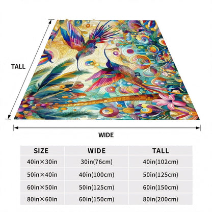 Tropical Hummingbirds 300 GSM Flannel Throw Blanket (Made in USA) - Gregg Acini Adoree Designs - Blanket