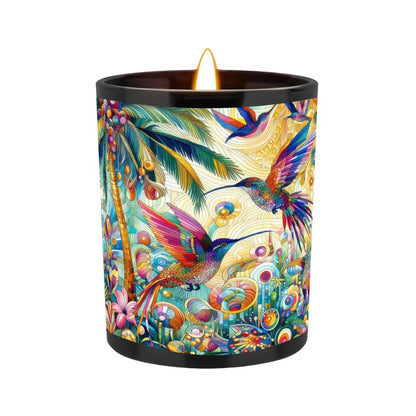 Tropical Hummingbirds Black Jar Scented Candle (6oz) - Gregg Acini Adoree Designs - Candles