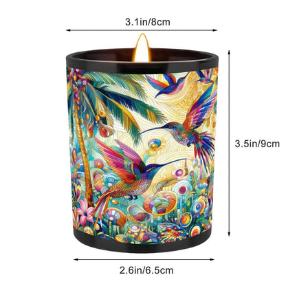 Tropical Hummingbirds Black Jar Scented Candle (6oz) - Gregg Acini Adoree Designs - Candles