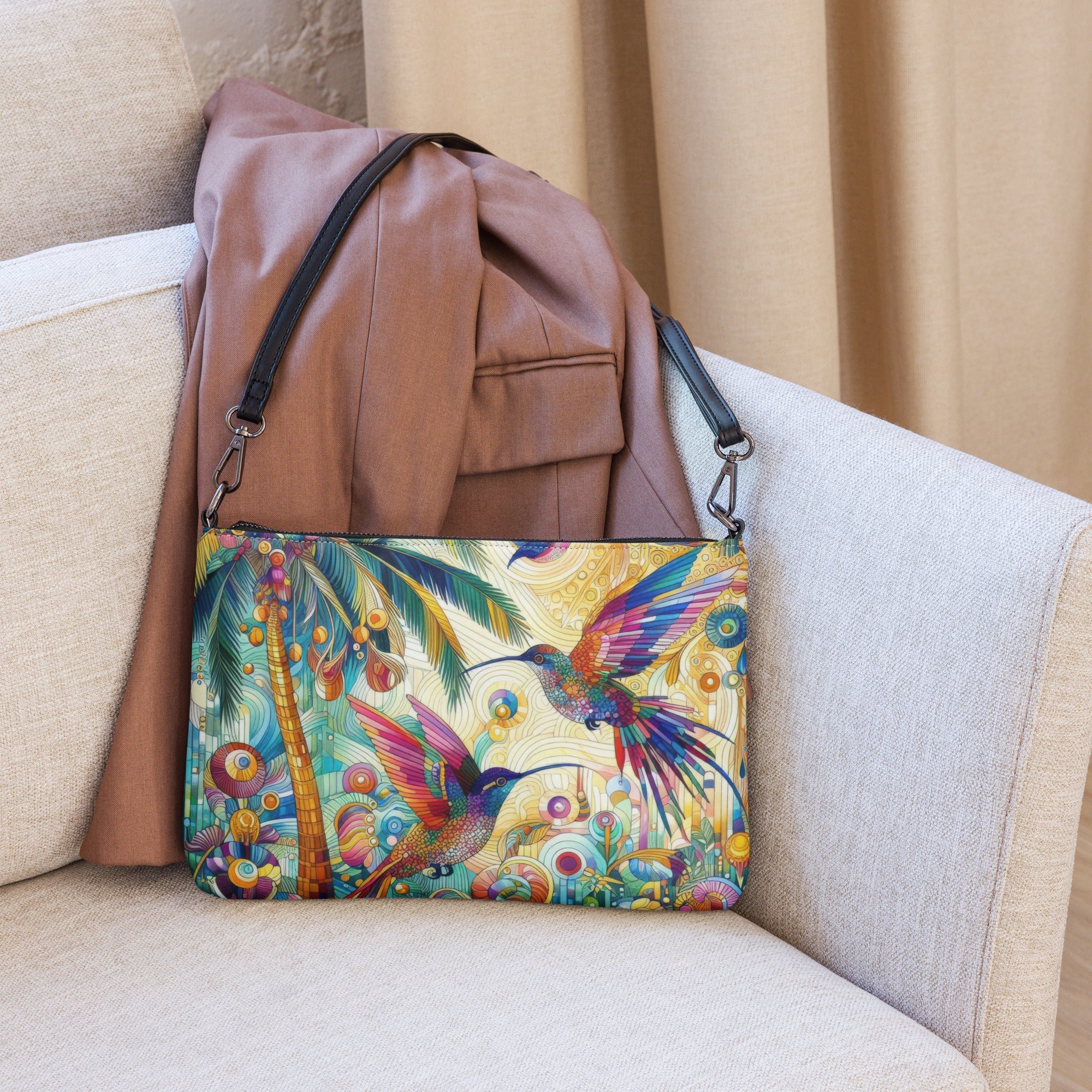 Tropical Hummingbirds Crossbody bag - Gregg Acini Adoree Designs - Handbag