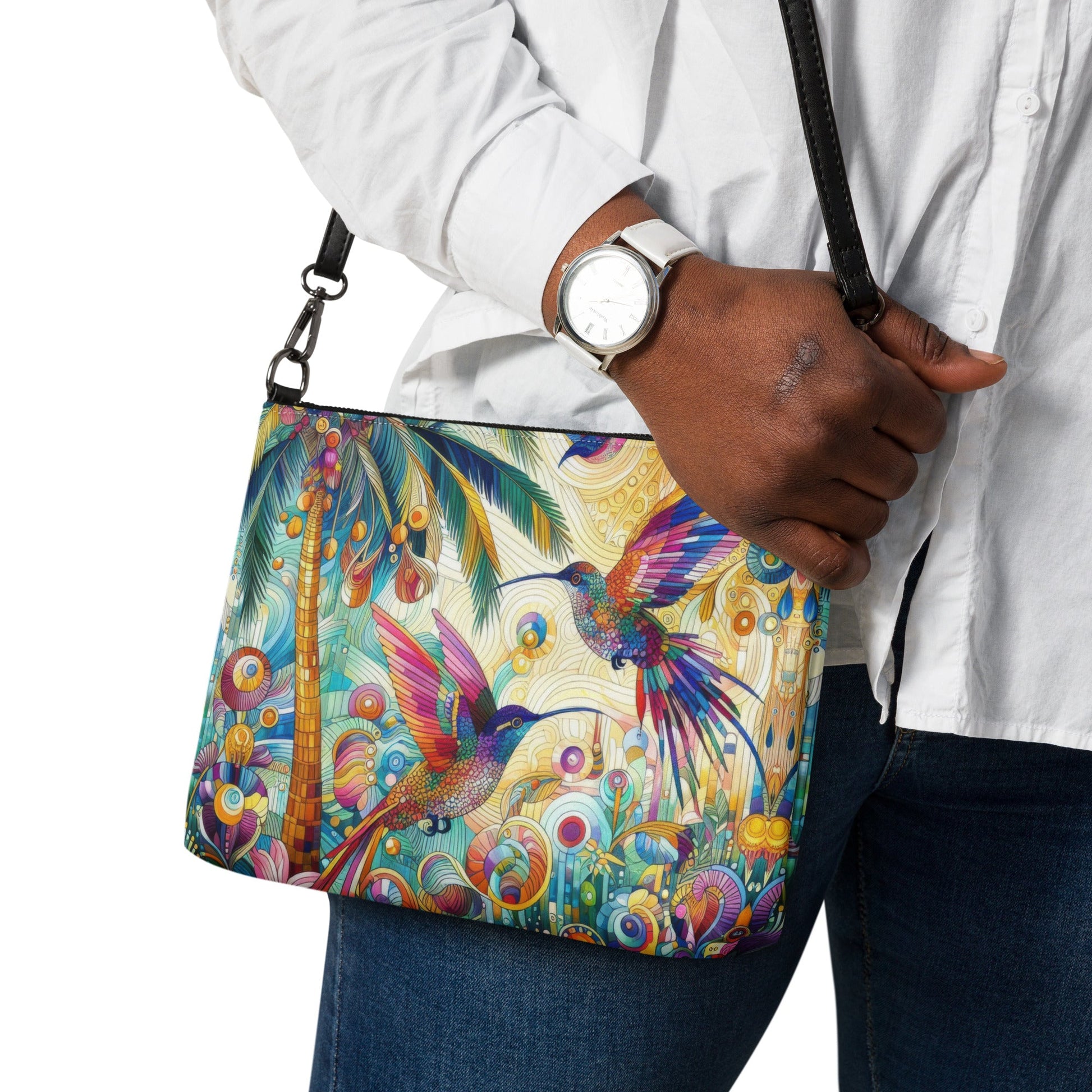 Tropical Hummingbirds Crossbody bag - Gregg Acini Adoree Designs - Handbag
