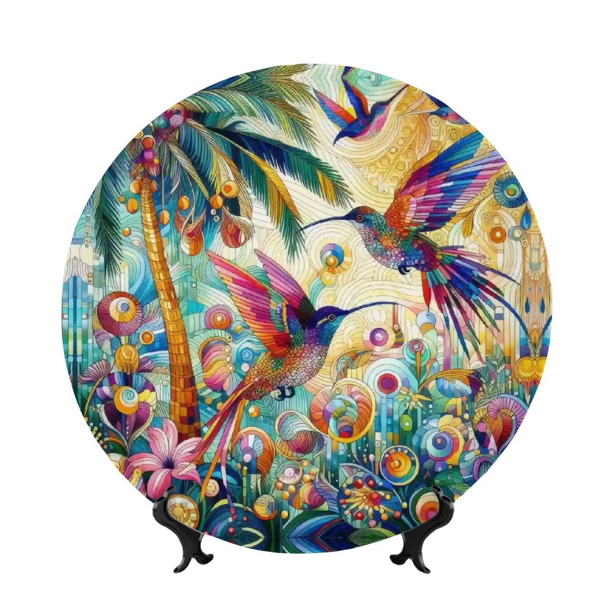 Tropical Hummingbirds Decorative Plate - Gregg Acini Adoree Designs - Home Accessories
