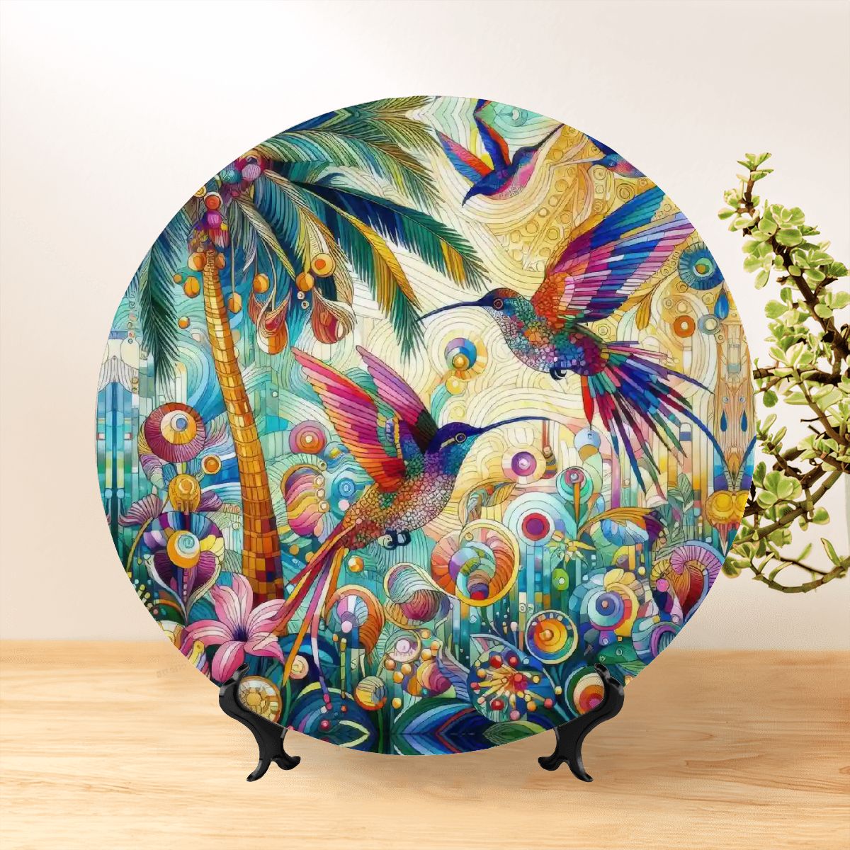 Tropical Hummingbirds Decorative Plate - Gregg Acini Adoree Designs - Home Accessories