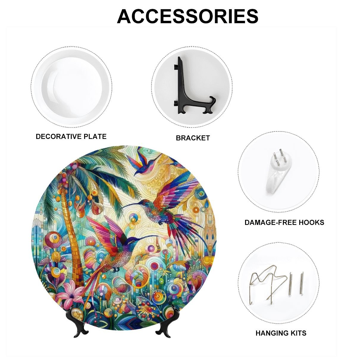 Tropical Hummingbirds Decorative Plate - Gregg Acini Adoree Designs - Home Accessories