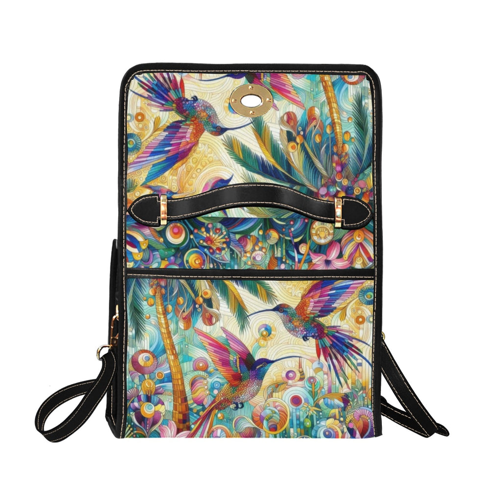 Tropical Hummingbirds Satchel Waterproof Canvas Bag - Gregg Acini Adoree Designs - Satchel