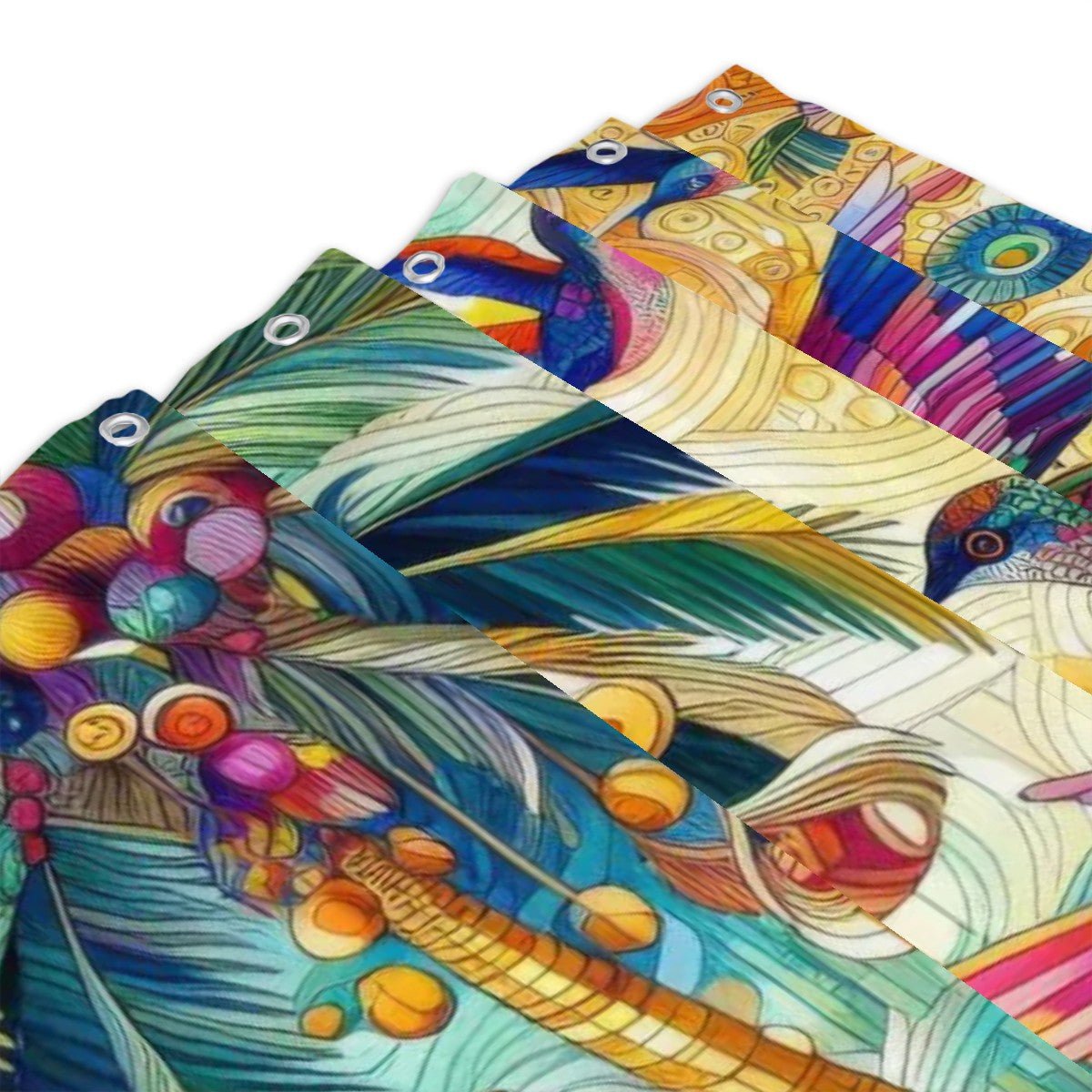 Tropical Hummingbirds Shower Curtain - Gregg Acini Adoree Designs - shower curtain