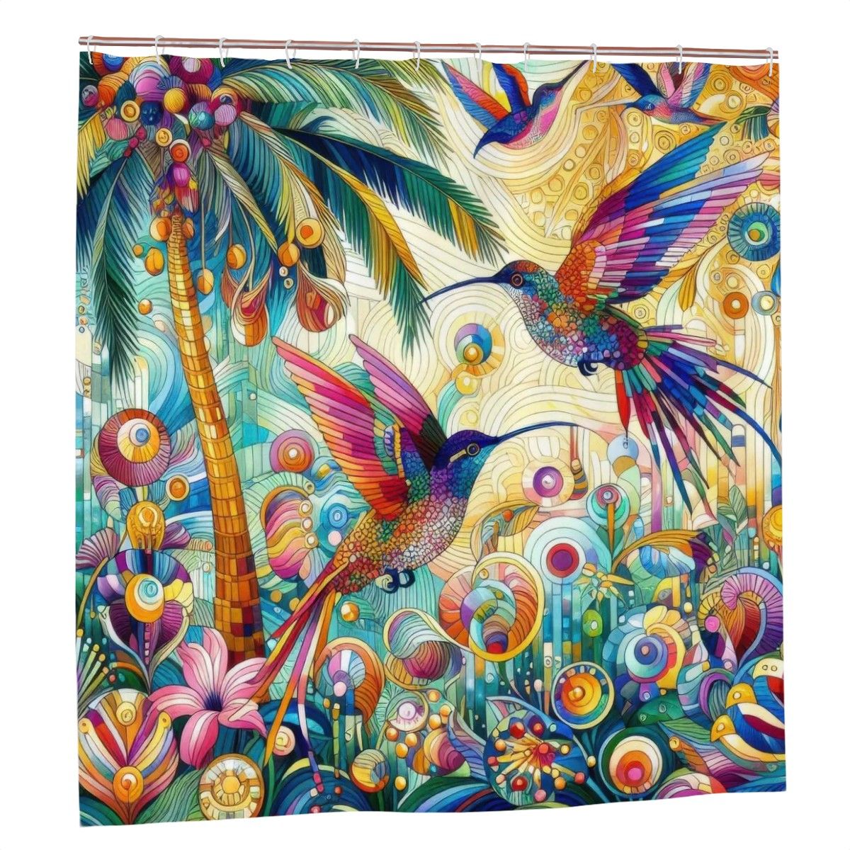 Tropical Hummingbirds Shower Curtain - Gregg Acini Adoree Designs - shower curtain
