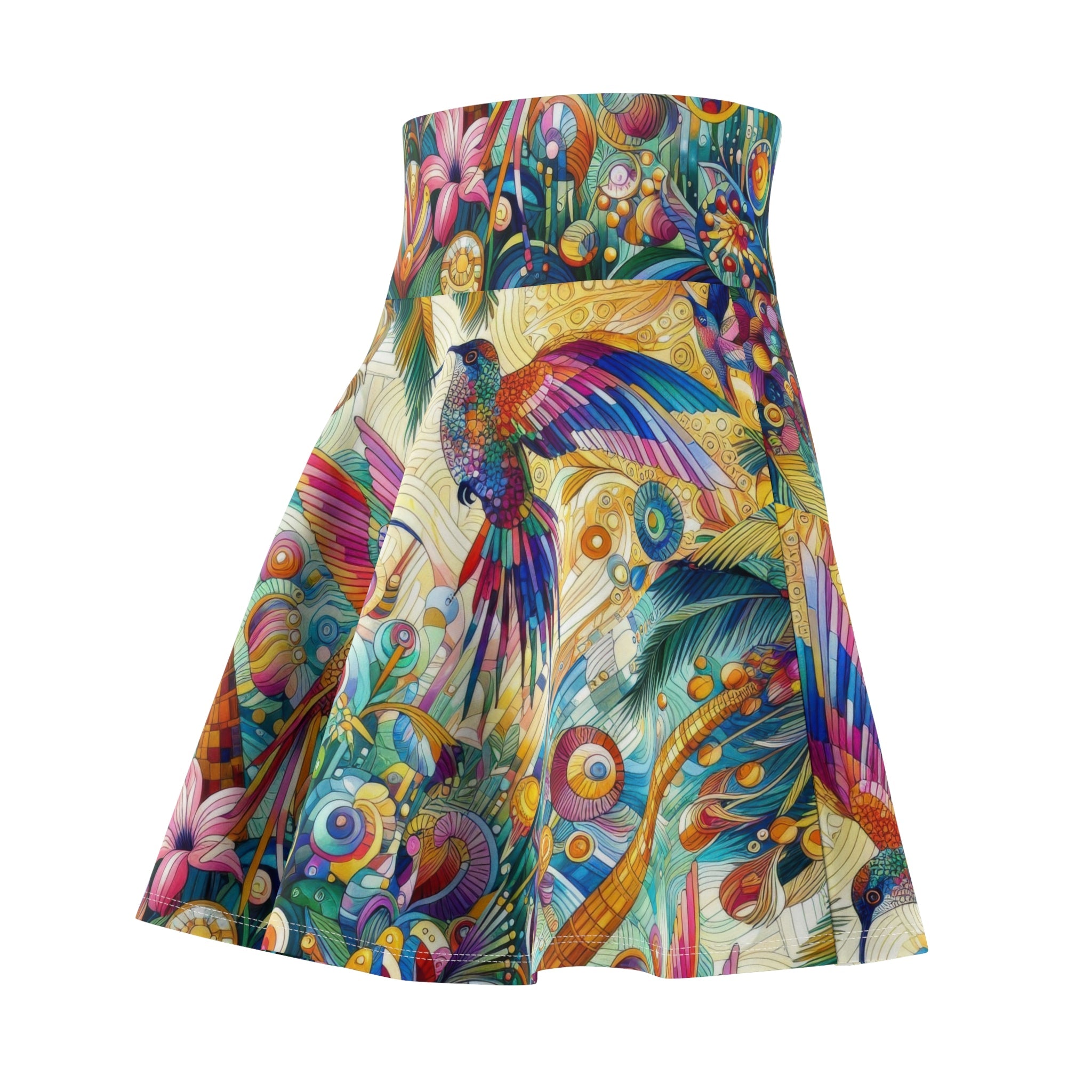 Tropical Hummingbirds Skater Skirt - Gregg Acini Adoree Designs - Skirt