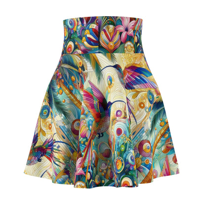 Tropical Hummingbirds Skater Skirt - Gregg Acini Adoree Designs - Skirt