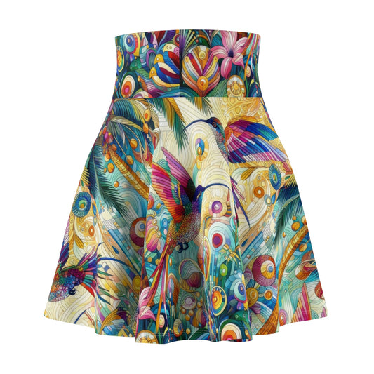 Tropical Hummingbirds Skater Skirt - Gregg Acini Adoree Designs - Skirt