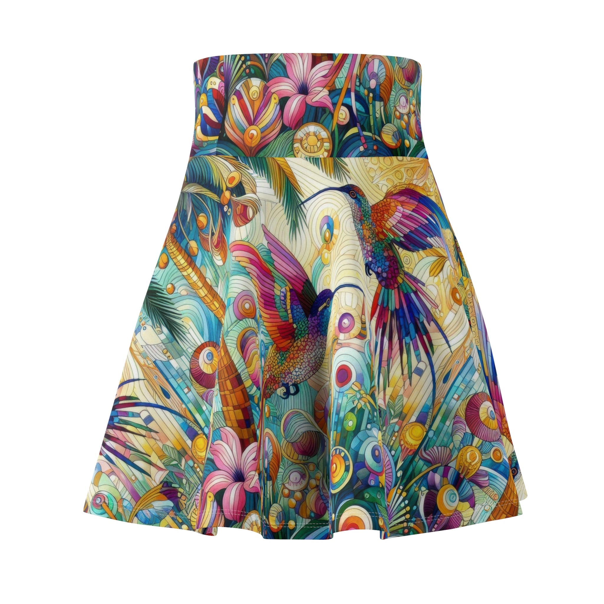 Tropical Hummingbirds Skater Skirt - Gregg Acini Adoree Designs - Skirt