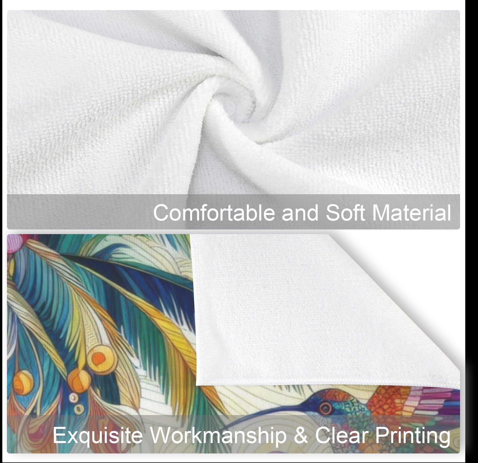 Tropical Hummingbirds Small Towel 40x60cm (One Side) - Gregg Acini Adoree Designs - Towel