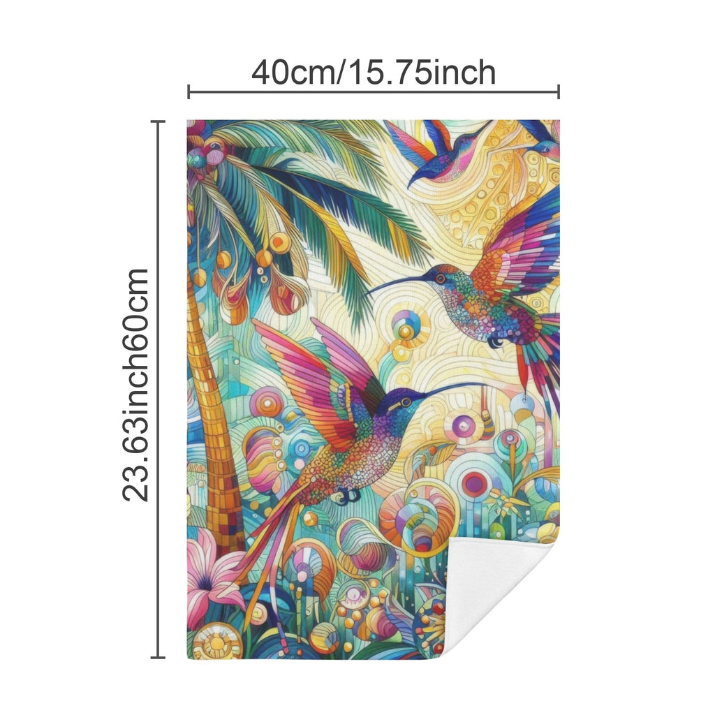 Tropical Hummingbirds Small Towel 40x60cm (One Side) - Gregg Acini Adoree Designs - Towel