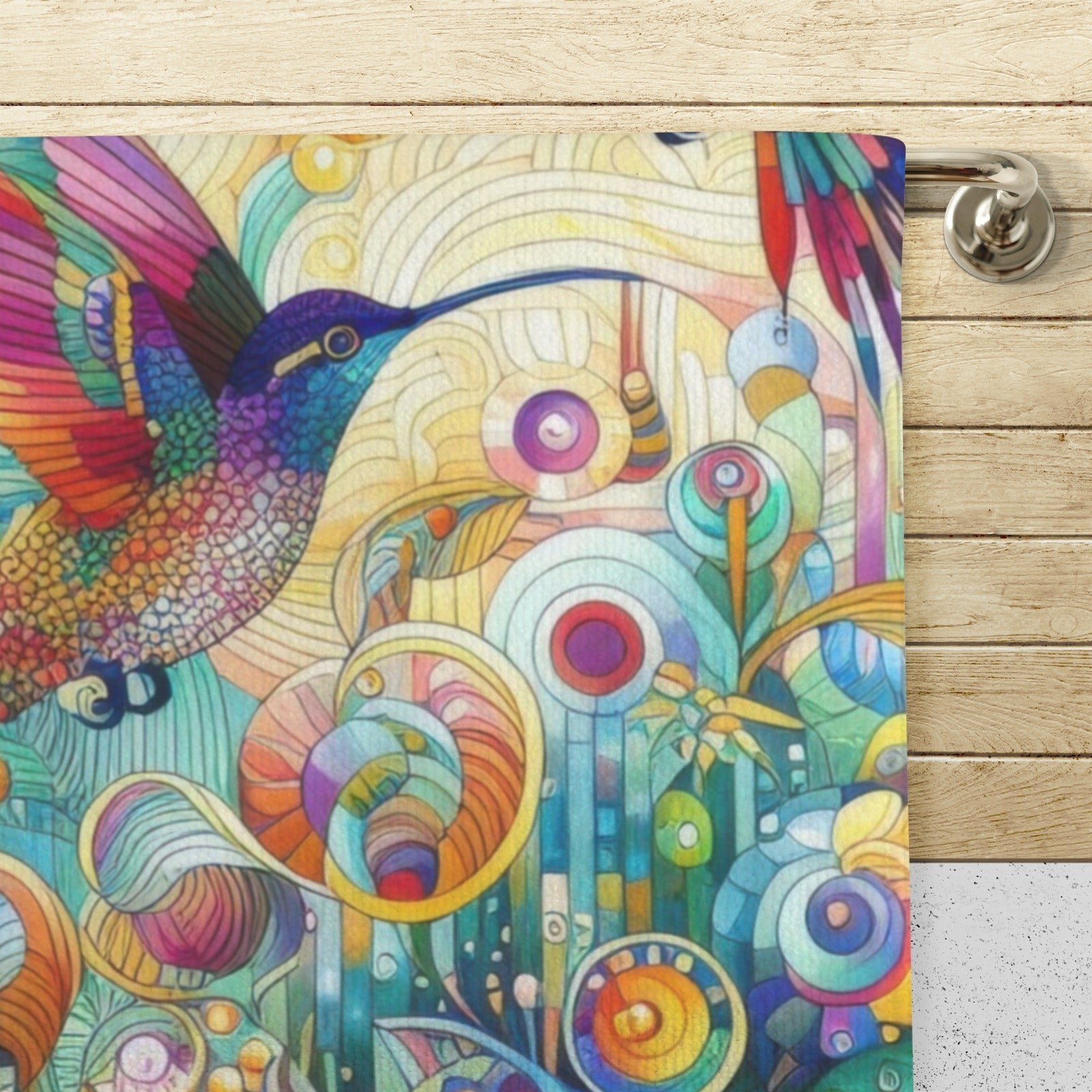 Tropical Hummingbirds Small Towel 40x60cm (One Side) - Gregg Acini Adoree Designs - Towel