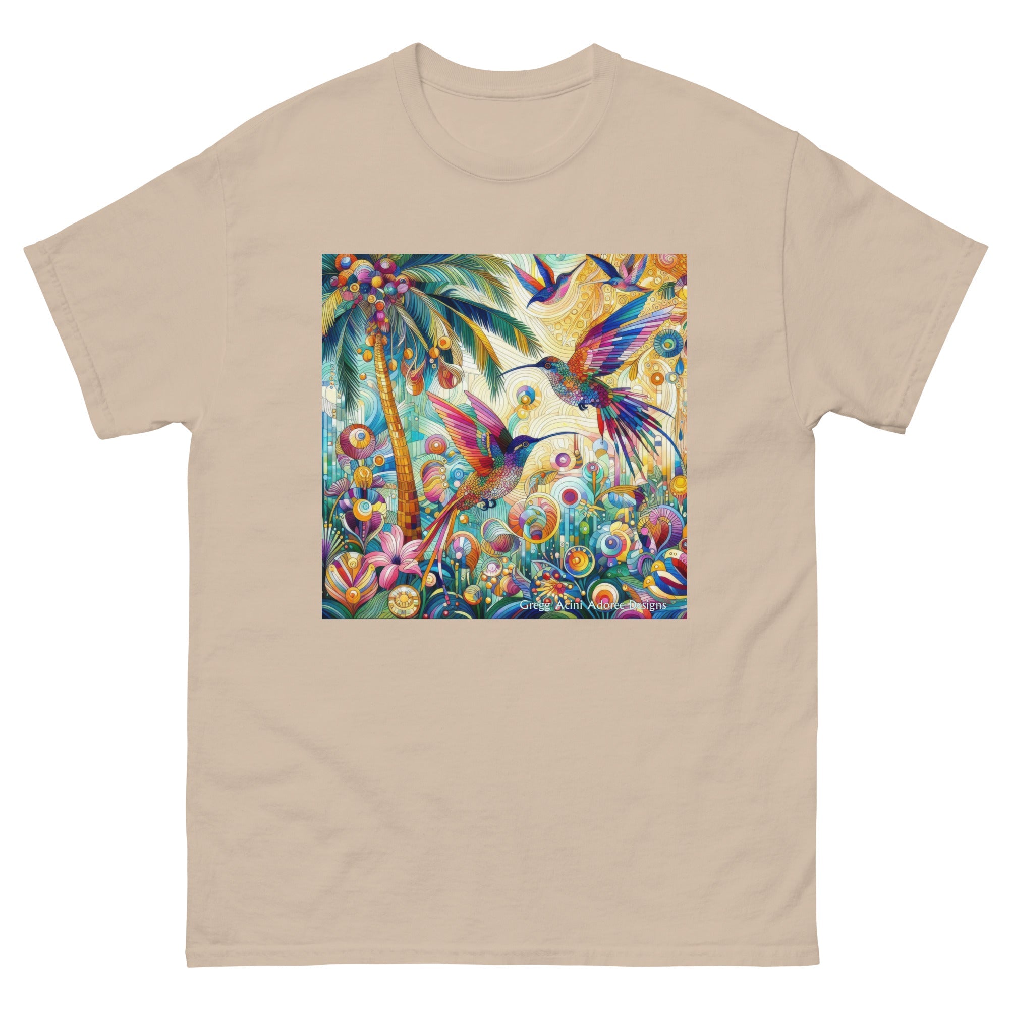 Tropical Hummingbirds Unisex classic tee by Gregg Acini Adoree Designs - Gregg Acini Adoree Designs - Tee Shirt