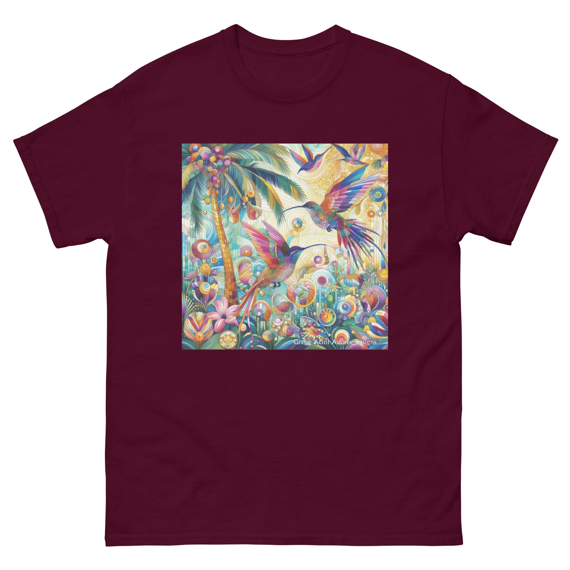 Tropical Hummingbirds Unisex classic tee by Gregg Acini Adoree Designs - Gregg Acini Adoree Designs - Tee Shirt