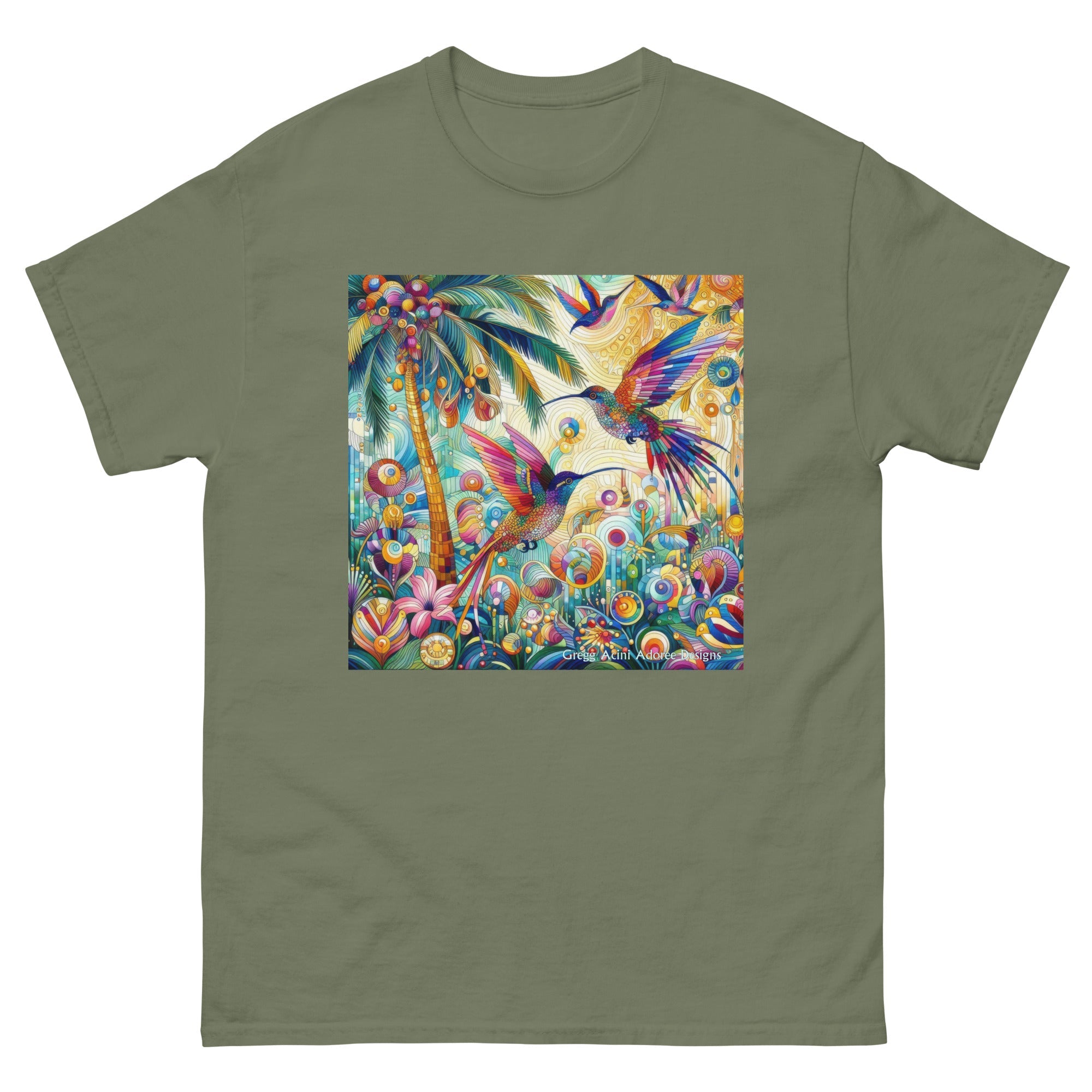 Tropical Hummingbirds Unisex classic tee by Gregg Acini Adoree Designs - Gregg Acini Adoree Designs - Tee Shirt