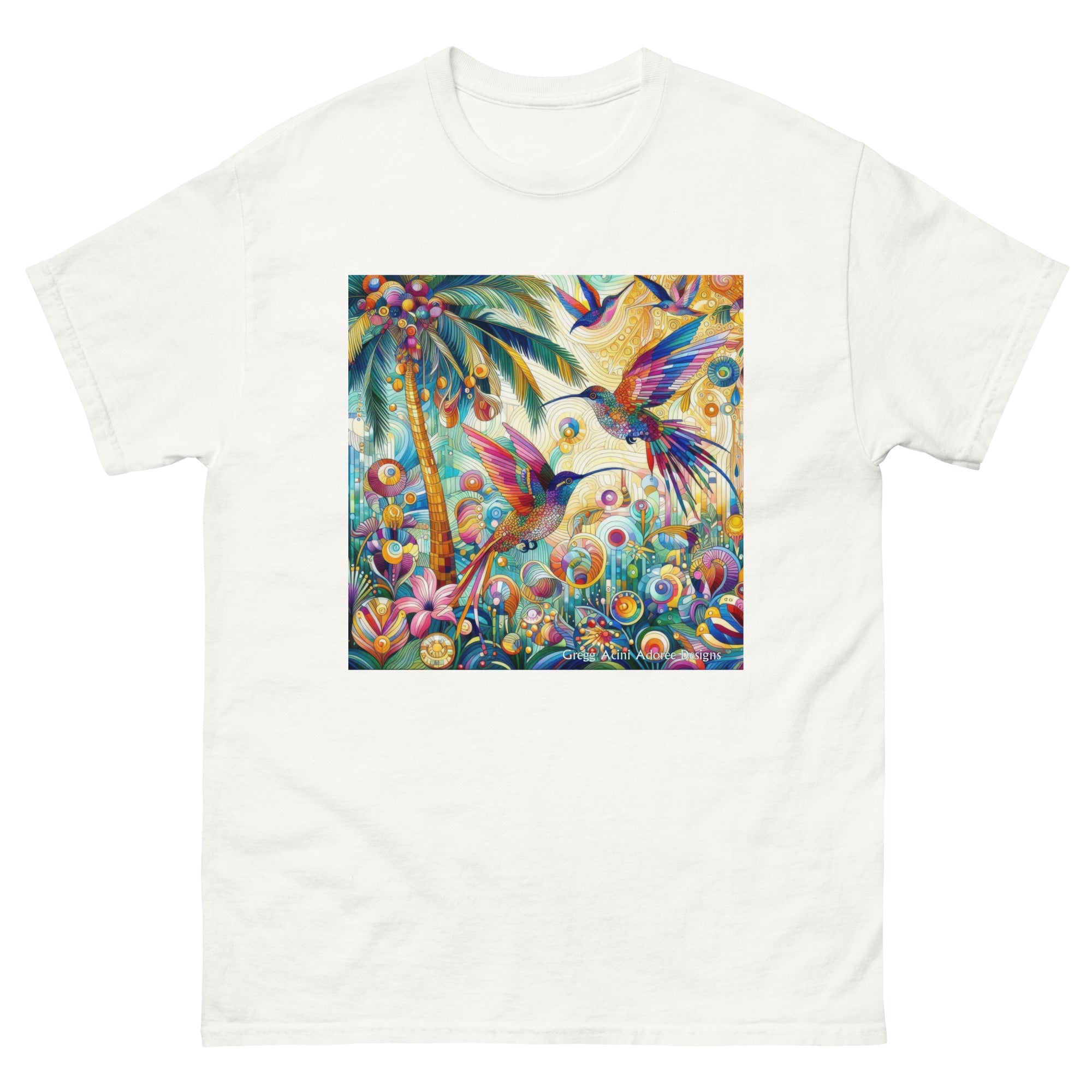 Tropical Hummingbirds Unisex classic tee by Gregg Acini Adoree Designs - Gregg Acini Adoree Designs - Tee Shirt