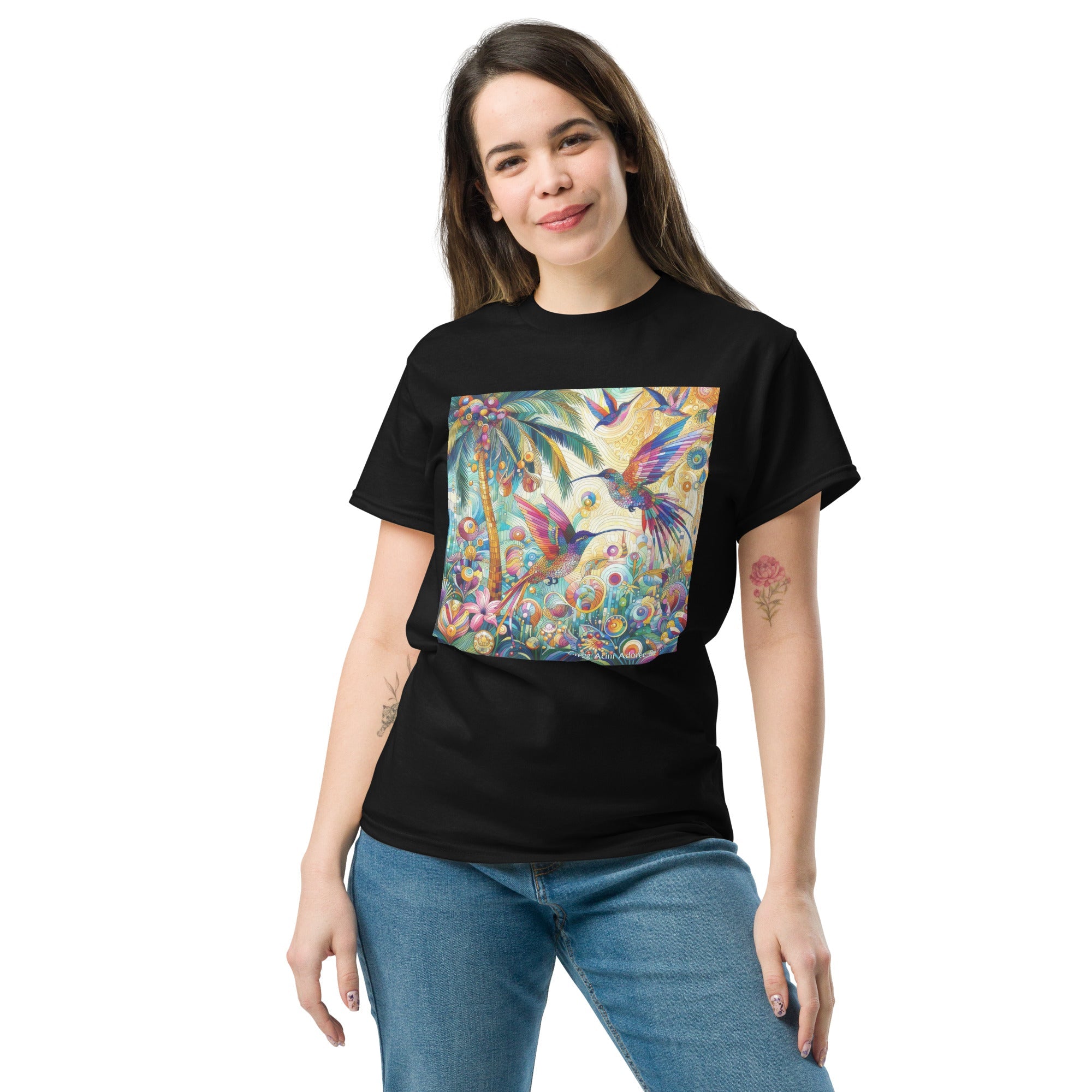 Tropical Hummingbirds Unisex classic tee by Gregg Acini Adoree Designs - Gregg Acini Adoree Designs - Tee Shirt