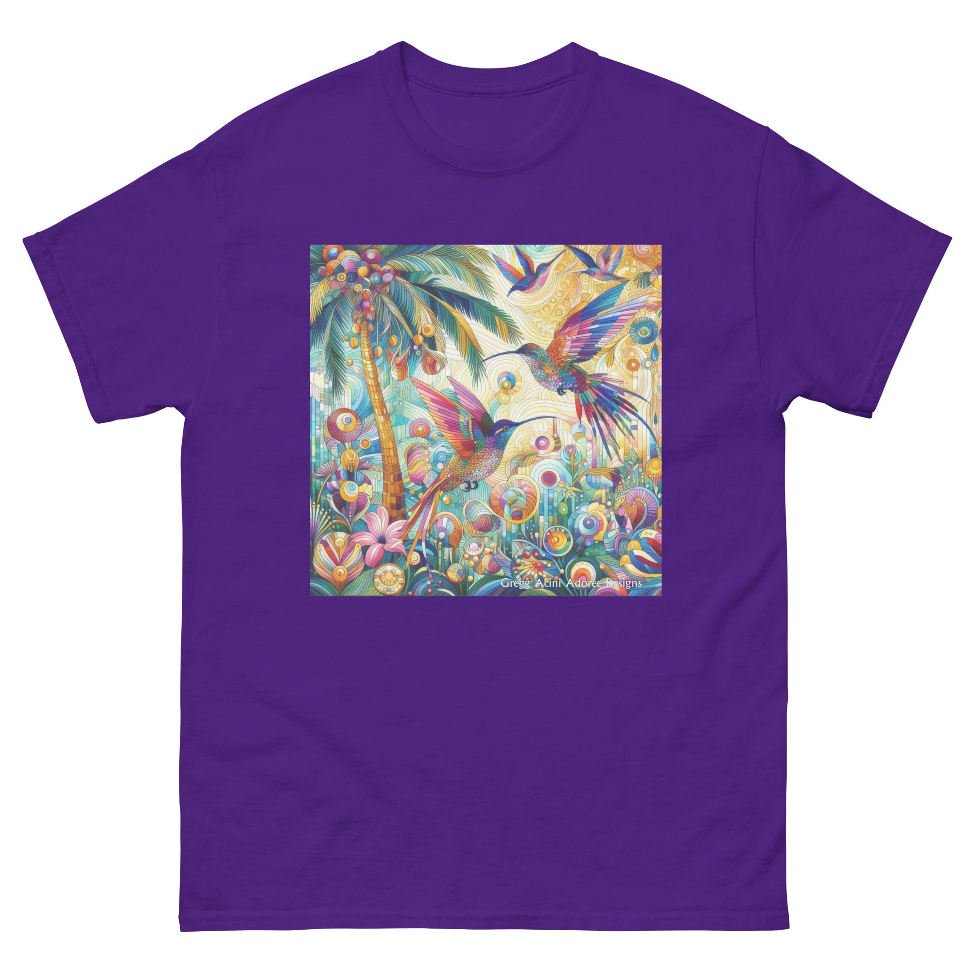 Tropical Hummingbirds Unisex classic tee by Gregg Acini Adoree Designs - Gregg Acini Adoree Designs - Tee Shirt