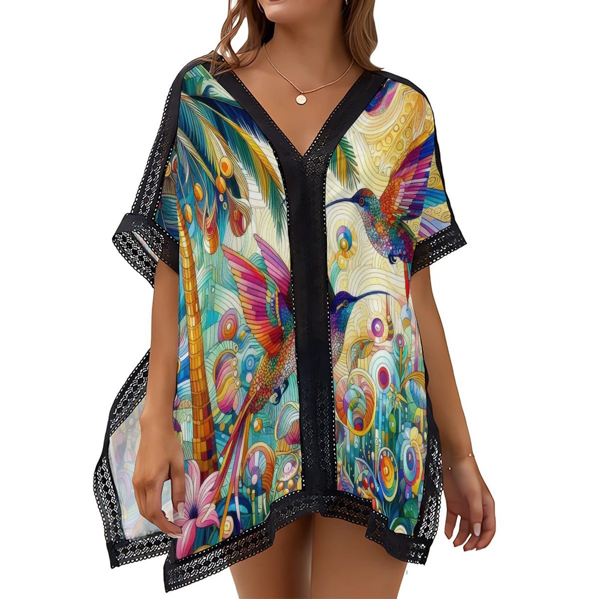 Tropical Hummingbirds Women's Swimsuit Coverup - Gregg Acini Adoree Designs - Women's Swimwear