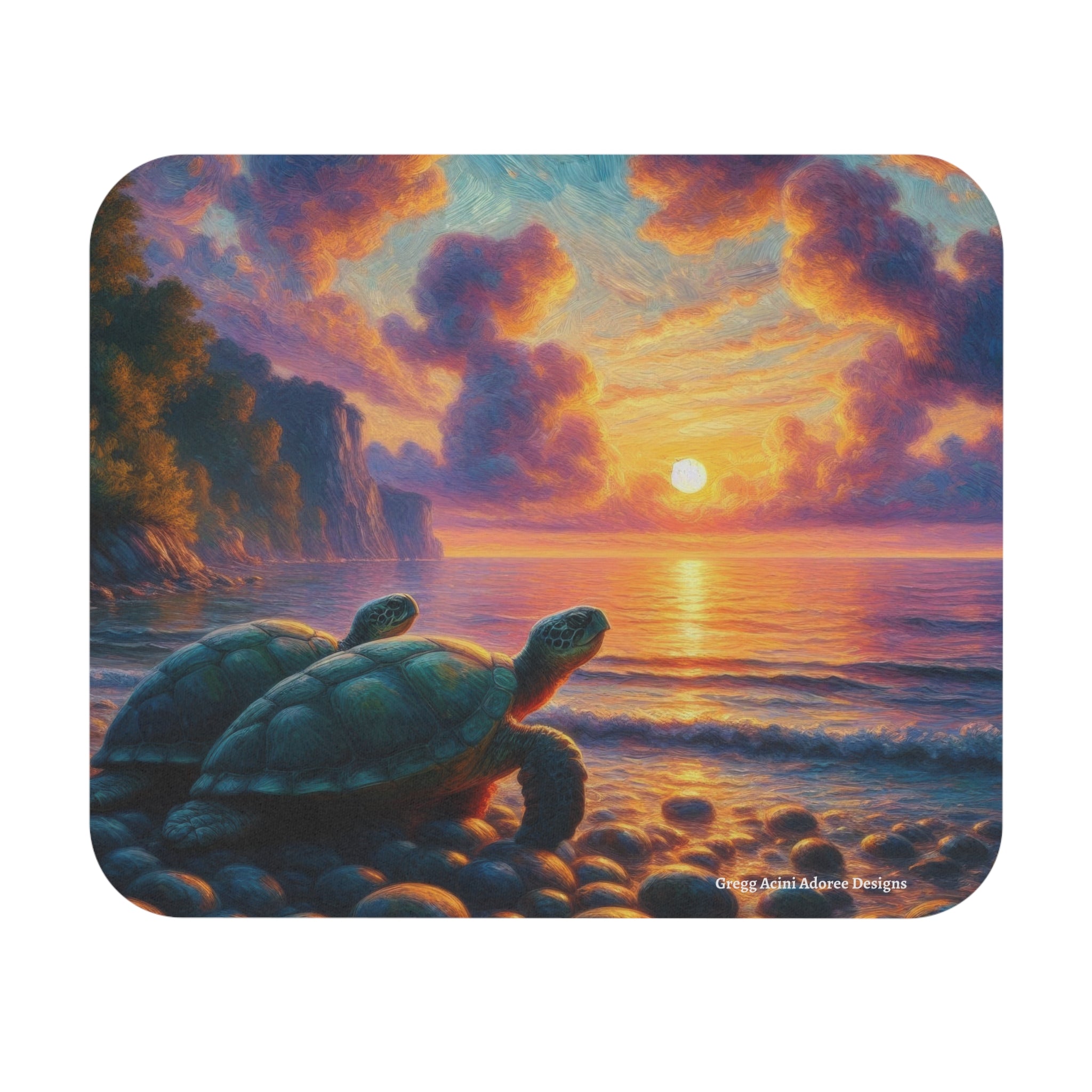 Turtles in the Sunset Mouse Pad - Gregg Acini Adoree Designs - Computer Accessories