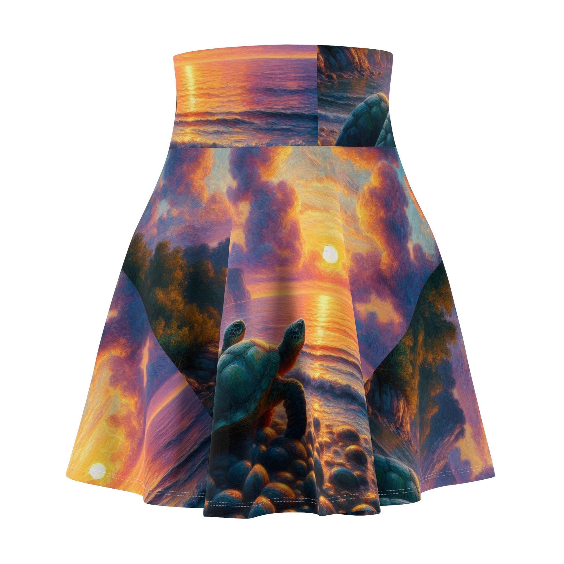Turtles in the Sunset Skater Skirt - Nature - Inspired Fashion - Gregg Acini Adoree Designs - Skirt
