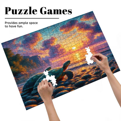 Turtles in the Sunset Wooden Jigsaw Puzzles 500 pcs - Gregg Acini Adoree Designs - Jigsaw Puzzle