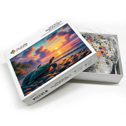 Turtles in the Sunset Wooden Jigsaw Puzzles 500 pcs - Gregg Acini Adoree Designs - Jigsaw Puzzle