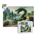 Two Ladies and a Dragon with Kids Wooden Jigsaw Puzzles 1000 pcs - Gregg Acini Adoree Designs - Jigsaw Puzzle