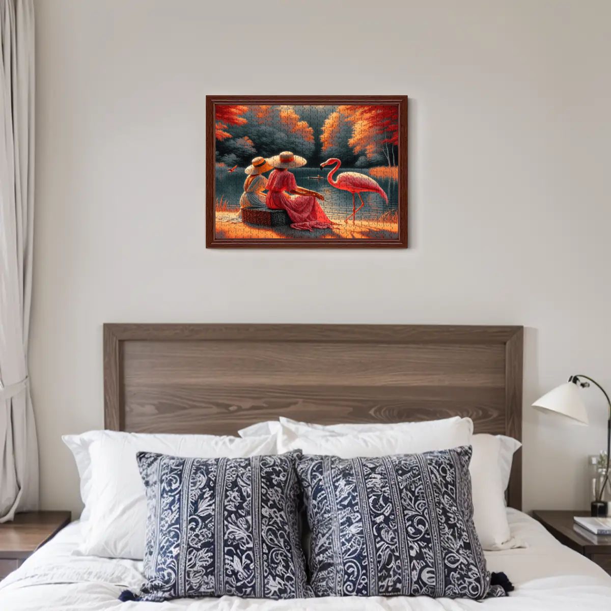 Two Ladies with a Flamingo Wooden Jigsaw Puzzles 500 pcs - Gregg Acini Adoree Designs - Jigsaw Puzzle
