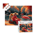 Two Ladies with a Flamingo Wooden Jigsaw Puzzles 500 pcs - Gregg Acini Adoree Designs - Jigsaw Puzzle