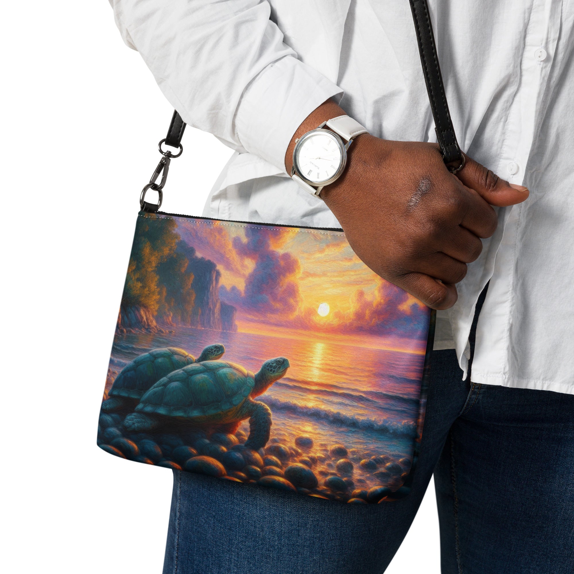 Two Turtles in the Sunset Crossbody bag - Gregg Acini Adoree Designs - Handbag