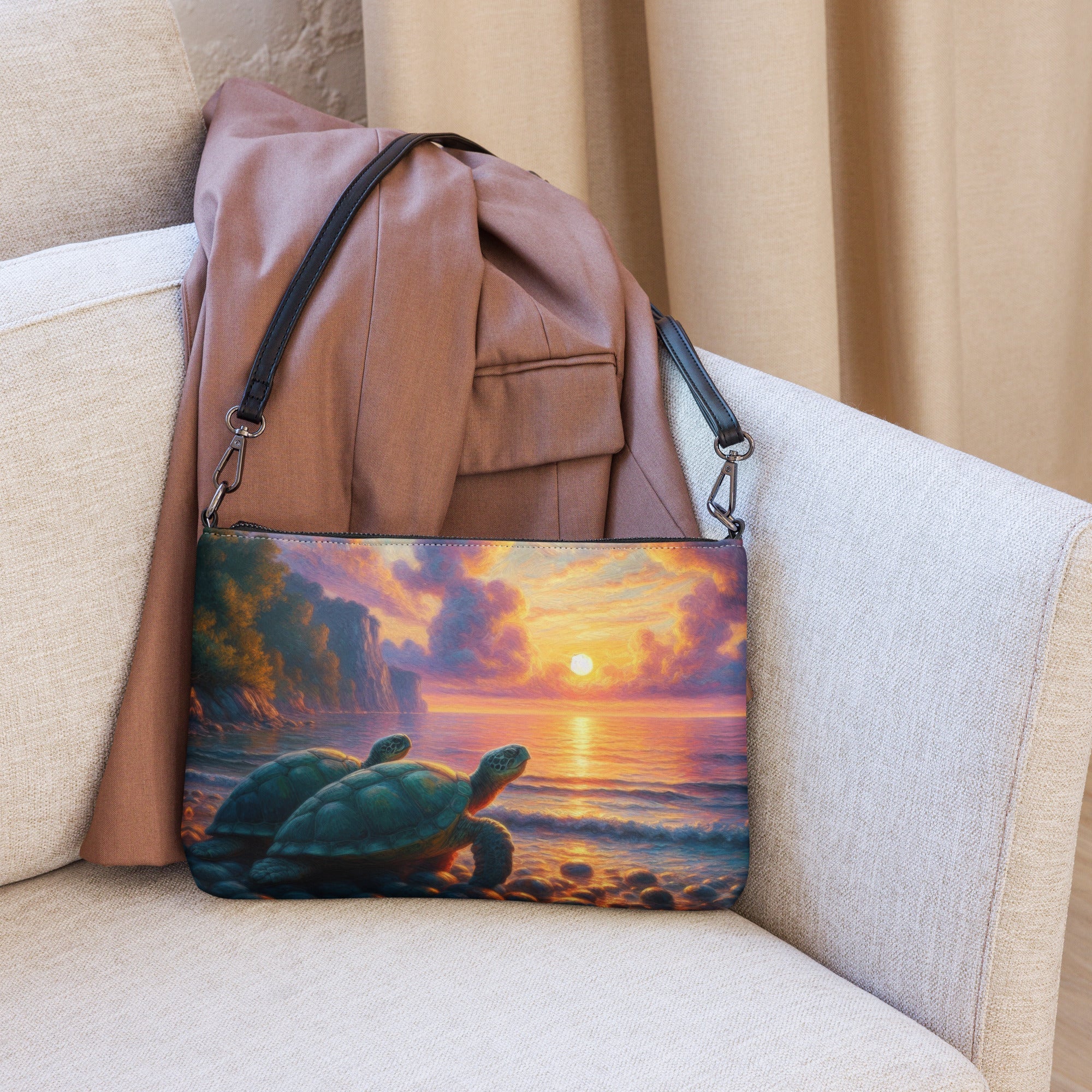 Two Turtles in the Sunset Crossbody bag - Gregg Acini Adoree Designs - Handbag