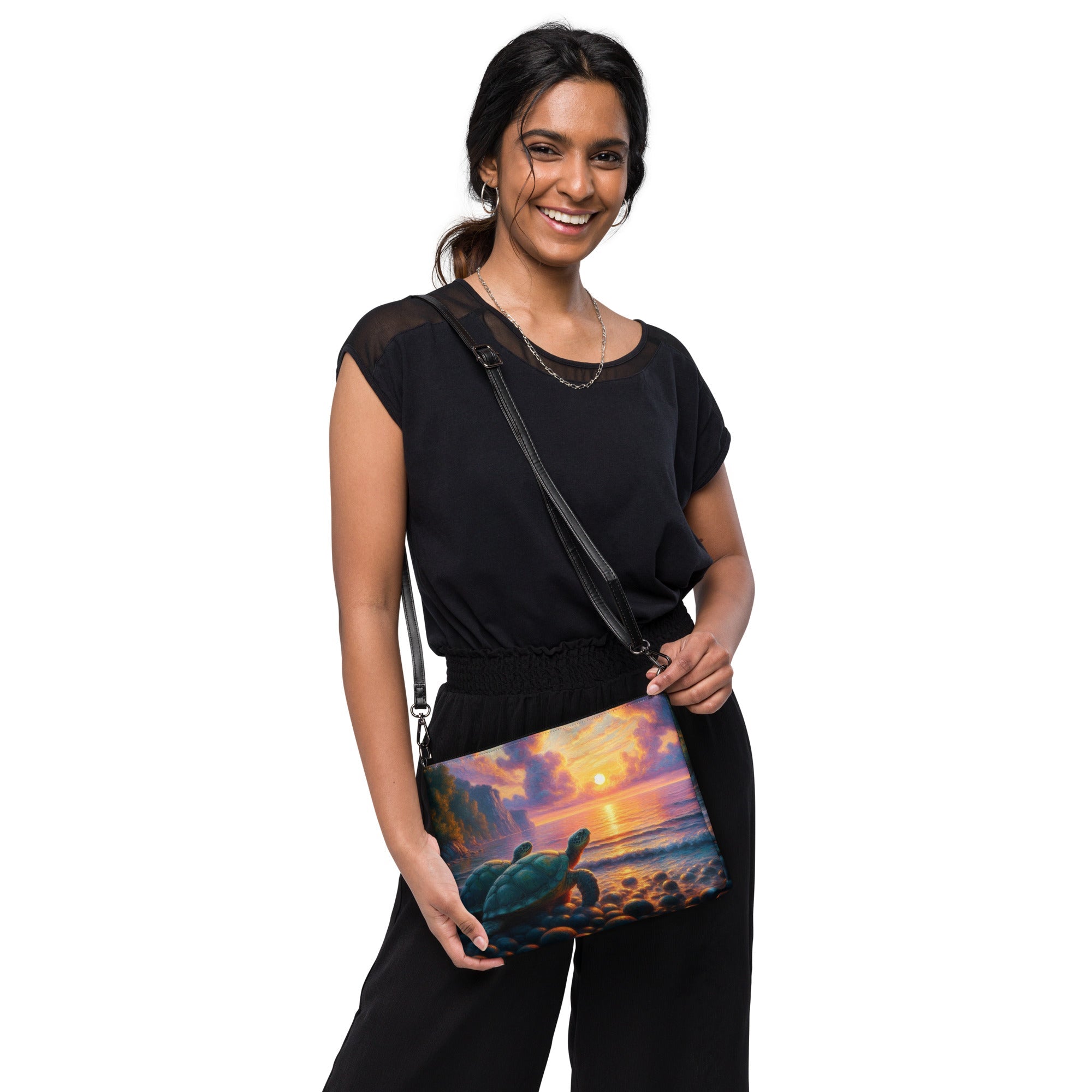 Two Turtles in the Sunset Crossbody bag - Gregg Acini Adoree Designs - Handbag