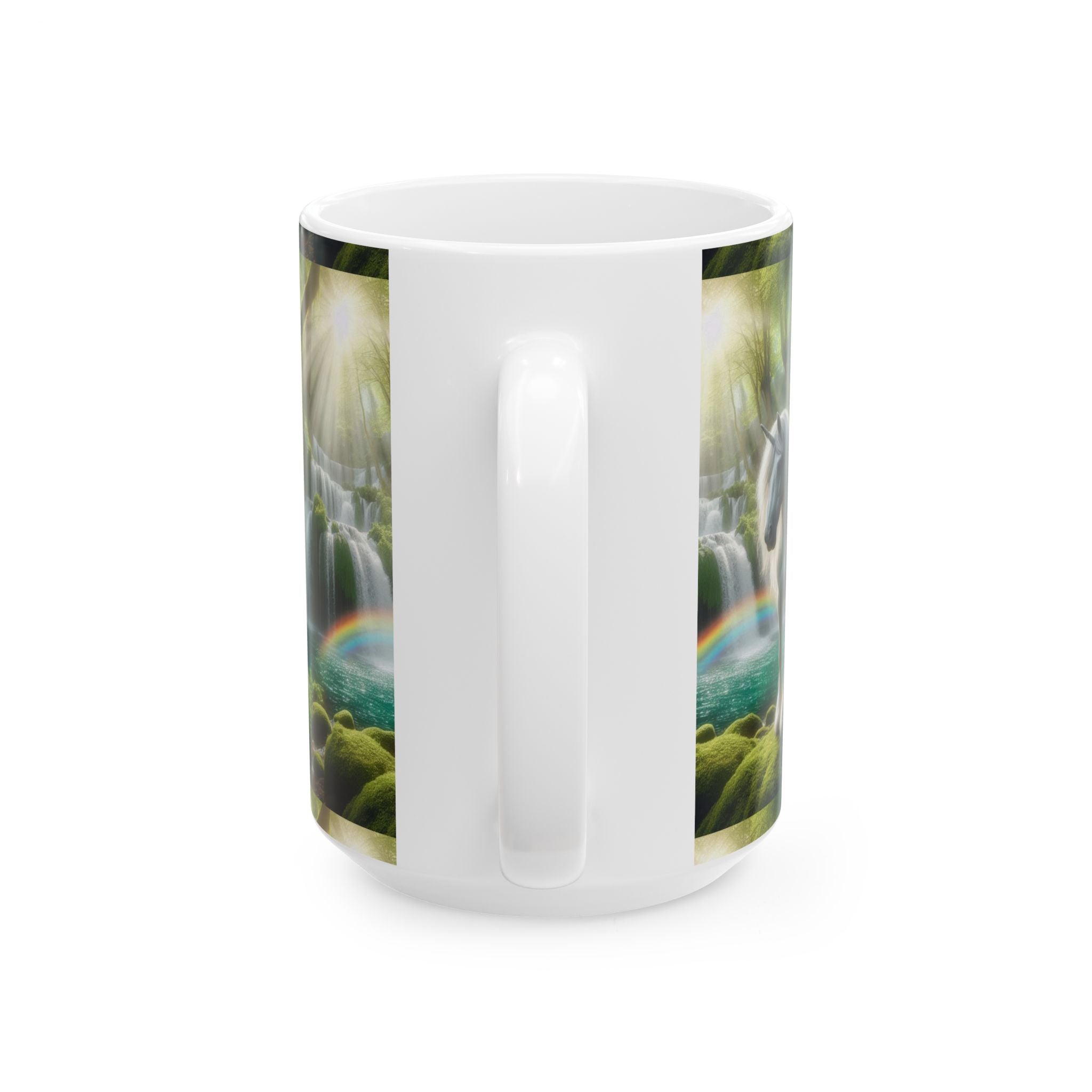 Unicorn by a Waterfall Ceramic Coffee Mug by Gregg Acini Adoree Designs - Gregg Acini Adoree Designs - Mug