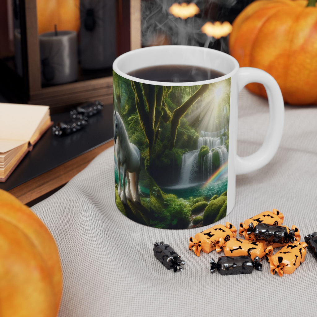 Unicorn by a Waterfall Ceramic Coffee Mug by Gregg Acini Adoree Designs - Gregg Acini Adoree Designs - Mug